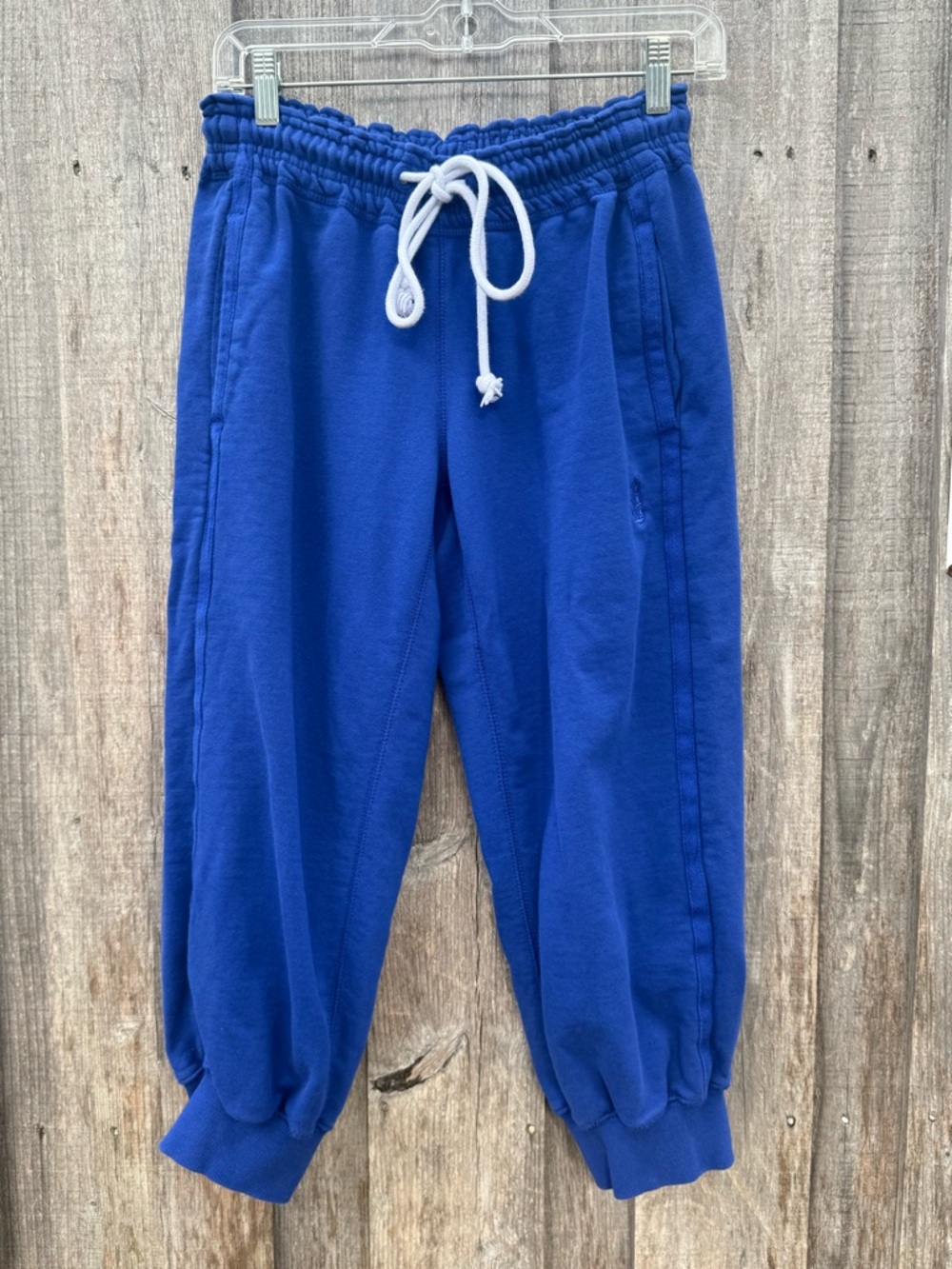 Free People Royal Blue Cropped Drawstring Sweatpants